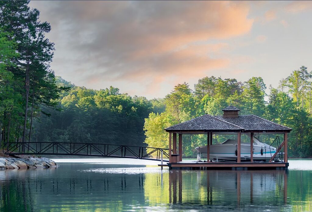 Kroeger Marine a boat dock on a lake